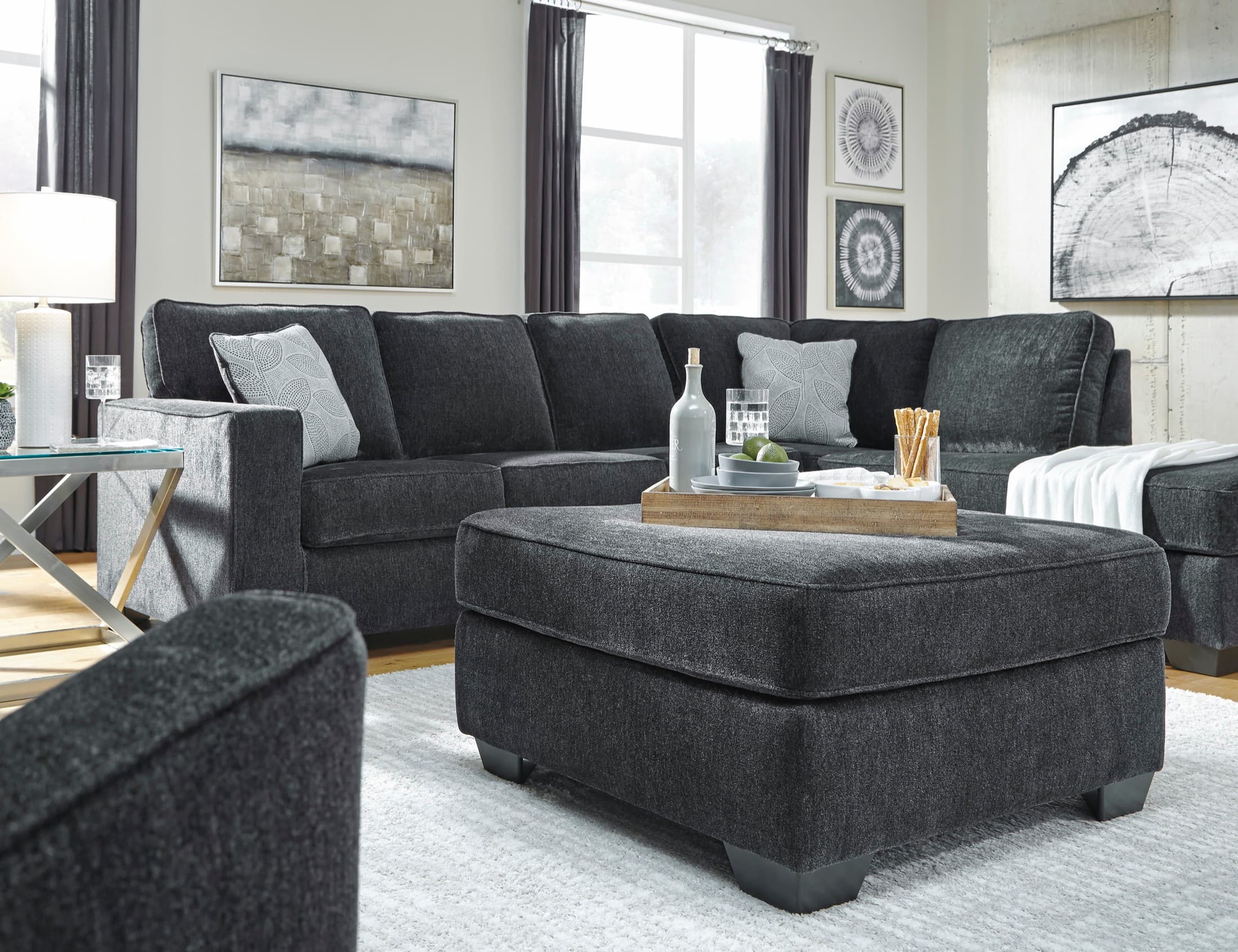 Sectional styled in a living room